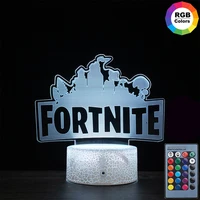 fortnite remote control 3d night light led creative colorful table lamp game figure model party decoration kid birthday toy gift