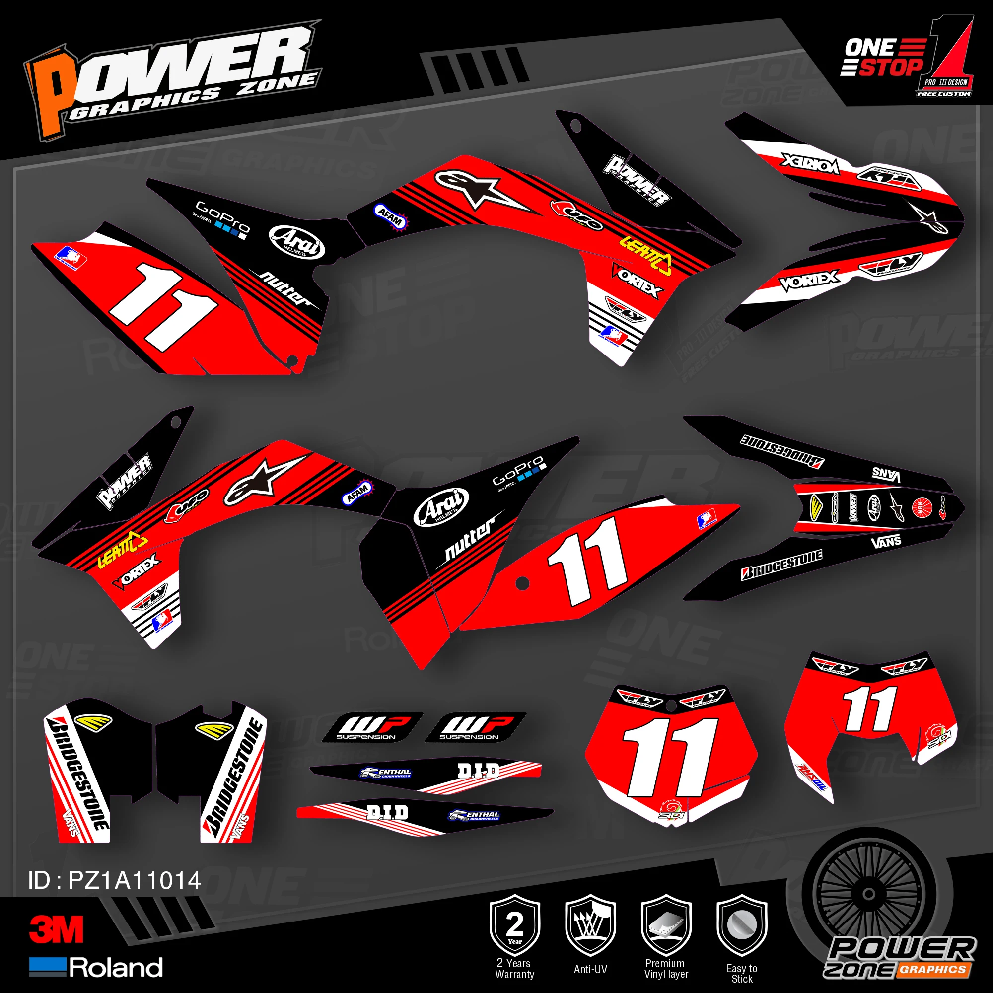 PowerZone пользовательские команды графики фоны наклейки 3m Набор для KTM SXF MX 11 12 EXC XCW