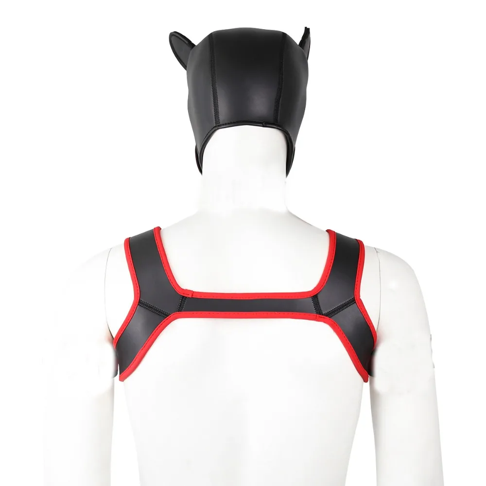 Щенок играть собака капюшон маска садо Для Мужчин's ремешок для крепления на