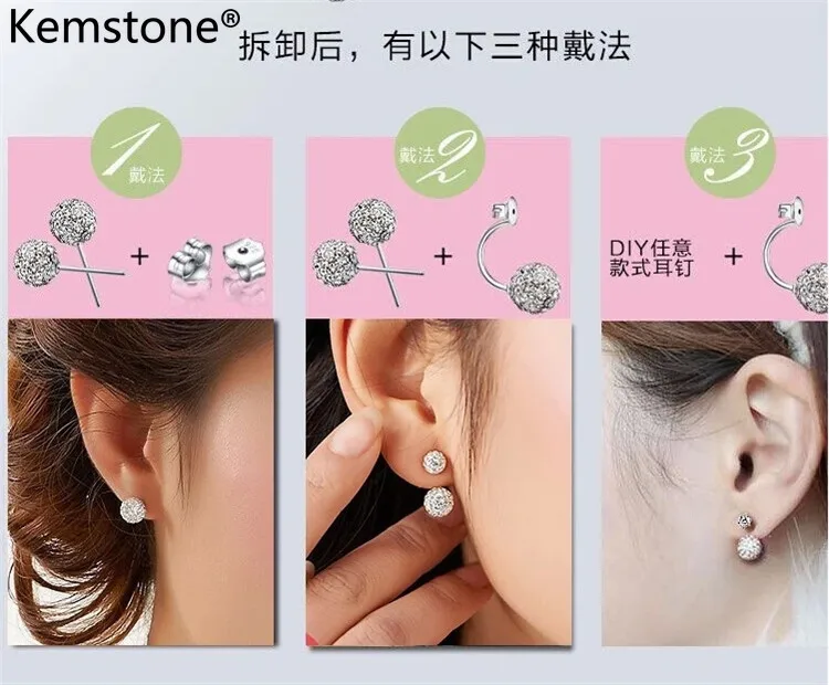 Kemstone элегантные медные посеребренные серьги с цирконием кубической огранки