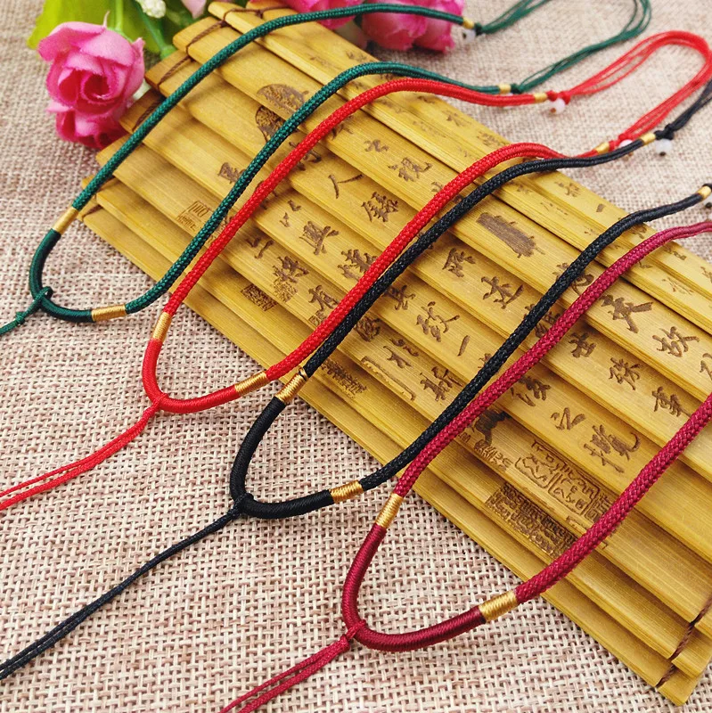 5 шт. ручной вязки ожерелье шелковая нить шнур с узлом для подвески-Золотая