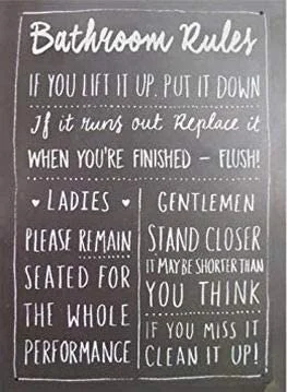 

Bathroom Rules Novelty Steel Poster Retro Vintage 8x12 Tin Metal Sign Wall Decor Home Decor