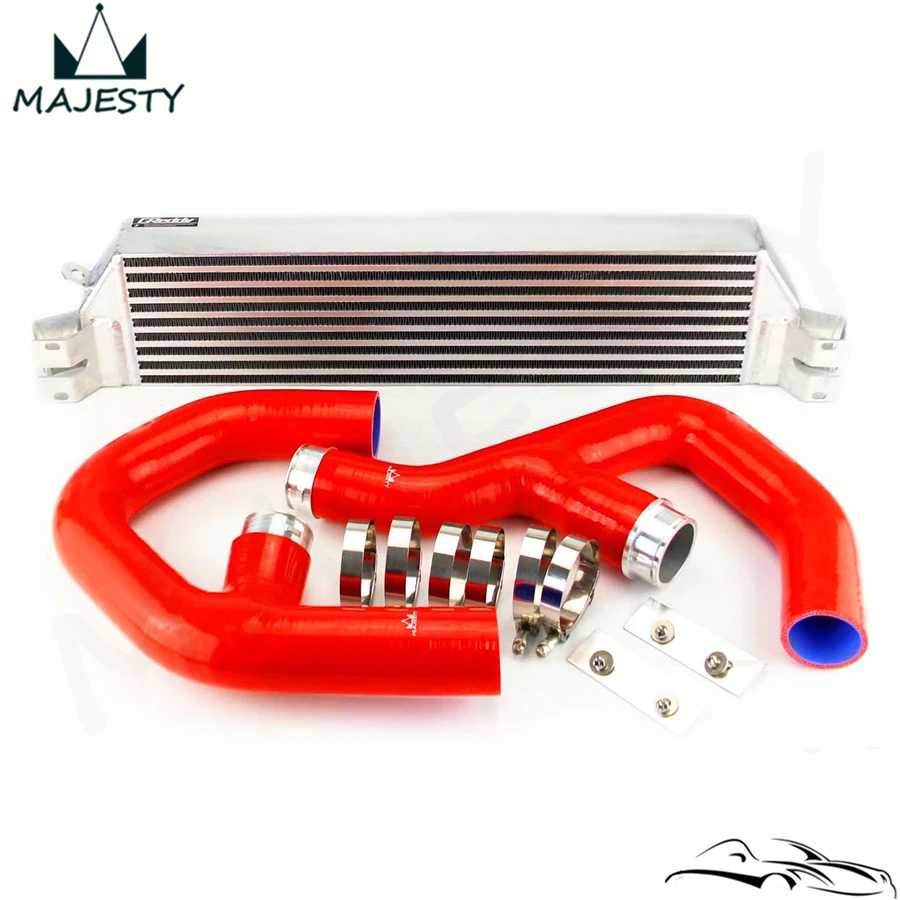 Красный турбо двойной интеркулер для Volkswagen VW GOLF MK5 MK6 GTI FSI JETTA 2 0 T|intercooler kit|twin