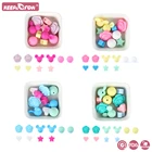 10 шт., силиконовые бусины с изображением Микки, звезды, сердца