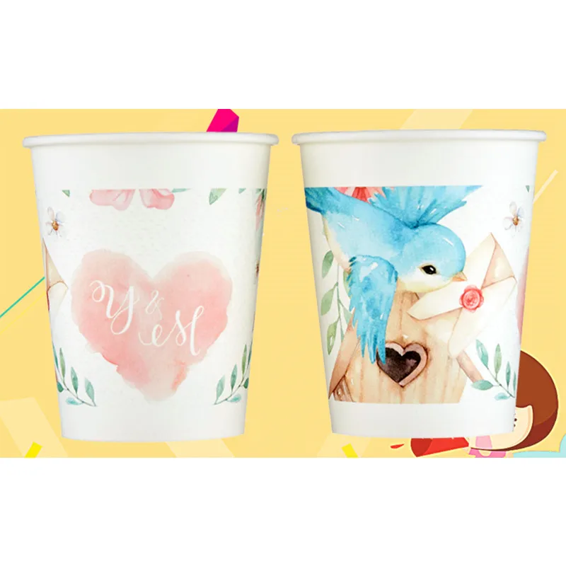 cup 100 шт, Рождественский подарок на день рождения, плотный Одноразовый бумажный стаканчик, 250 мл, чашка для кофе, сока, воды, напитков, для дома, офиса, бизнеса - Цвет: cup