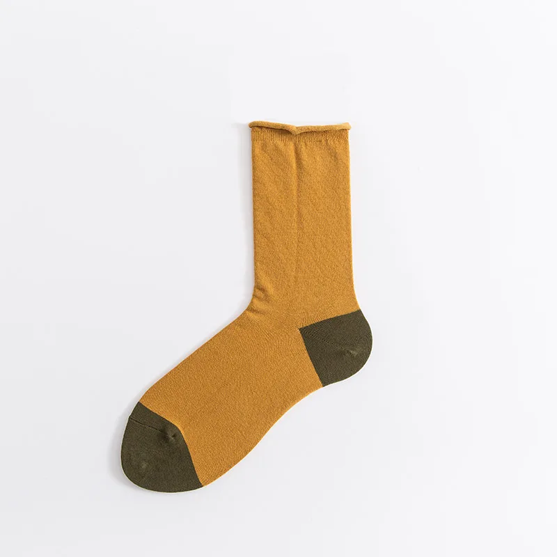 

Hitting Color Fashion Women Socks 98% Cotton Breathable Cozy High Quality Socks Japanese Harajuku Solid Womens Frilly Socks