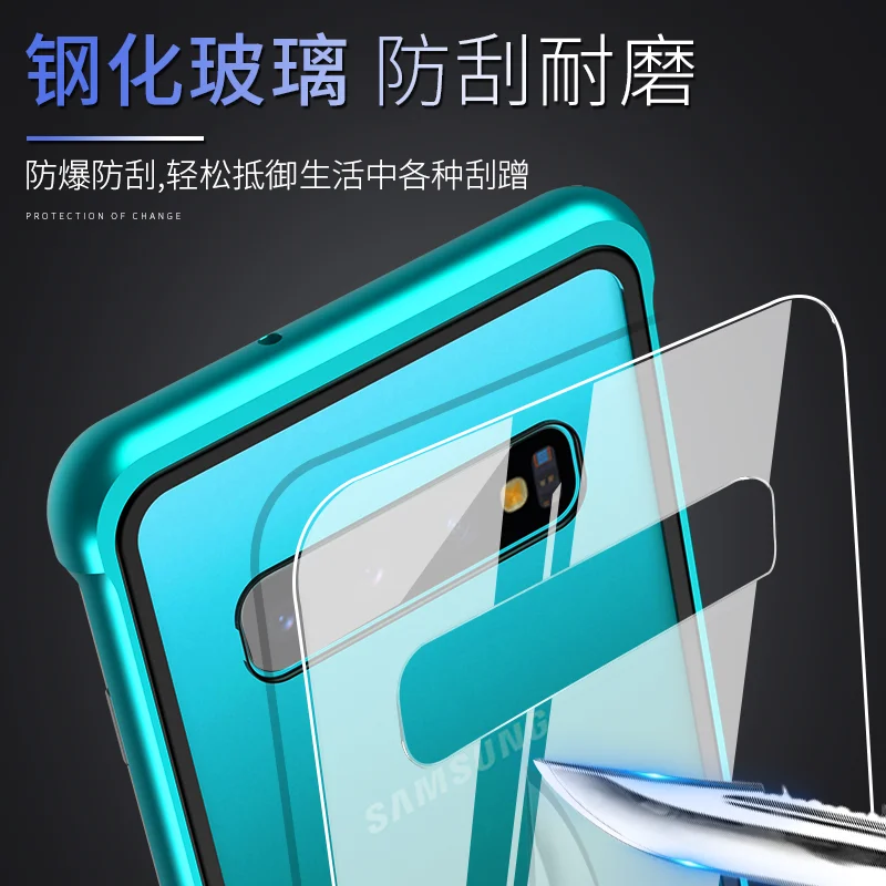 slim frameless metal phone case for samsung galaxy s10 plus s10 case tempered glass cover for samsung s10 5g metal bumper case free global shipping