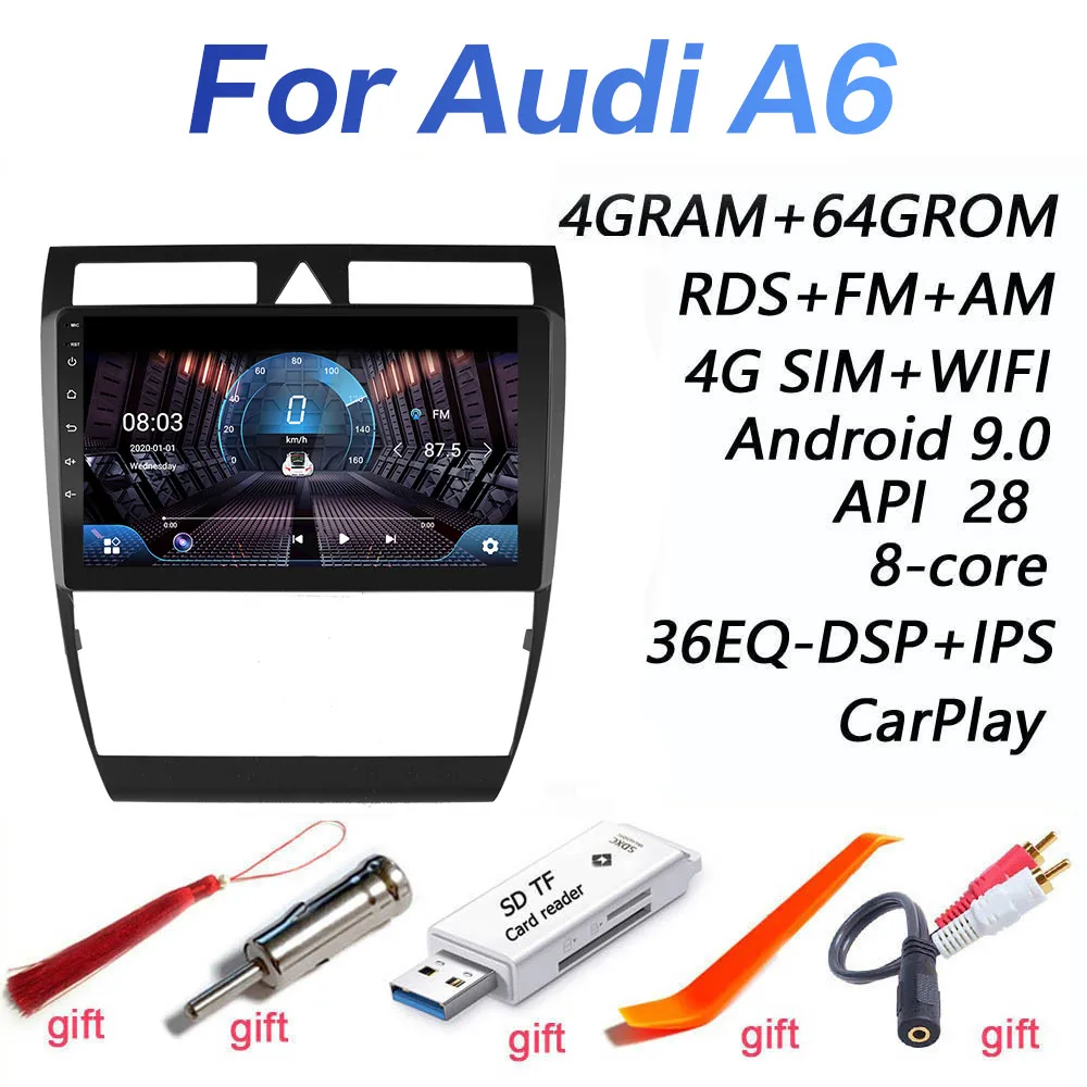 Автомобильная Мультимедийная система 4 + 64 Гб DSP 2 din Android 9 0 4G NET автомагнитола