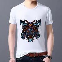 fashion t shirt mens classic basic white top funny monster pattern printing youth short sleeve casual round neck mens t shirt