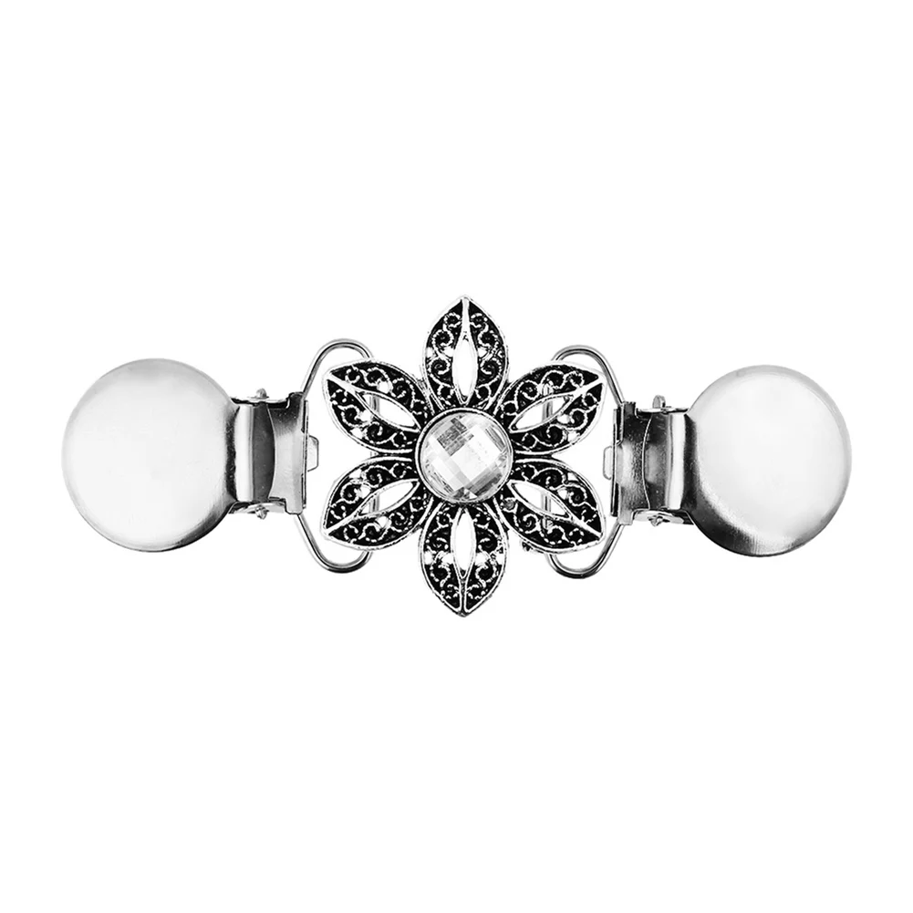 

Hot Sale 1Pcs Cardigan Duck Clips Clasp Crystal Shawl Blouse Sweater Cloth Shirt Collar Holder Sewing Craft Home Office Supply