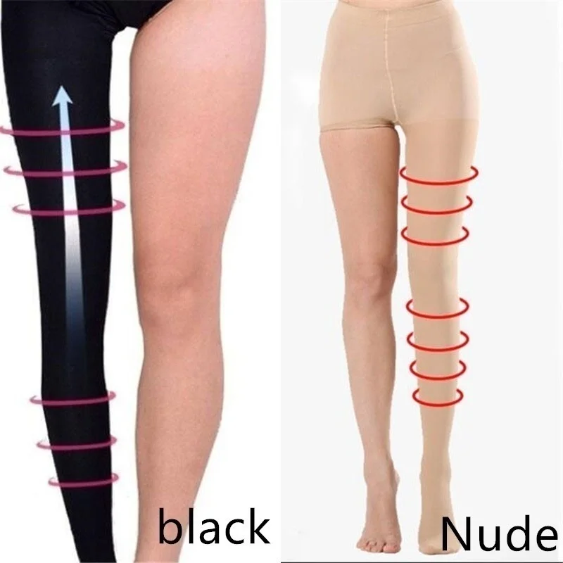 1 Pair Women Slim Tights Compression Stockings Pantyhose Varicose Veins Pantyhose Fat/Calorie Burn Leg Shaping Stocking