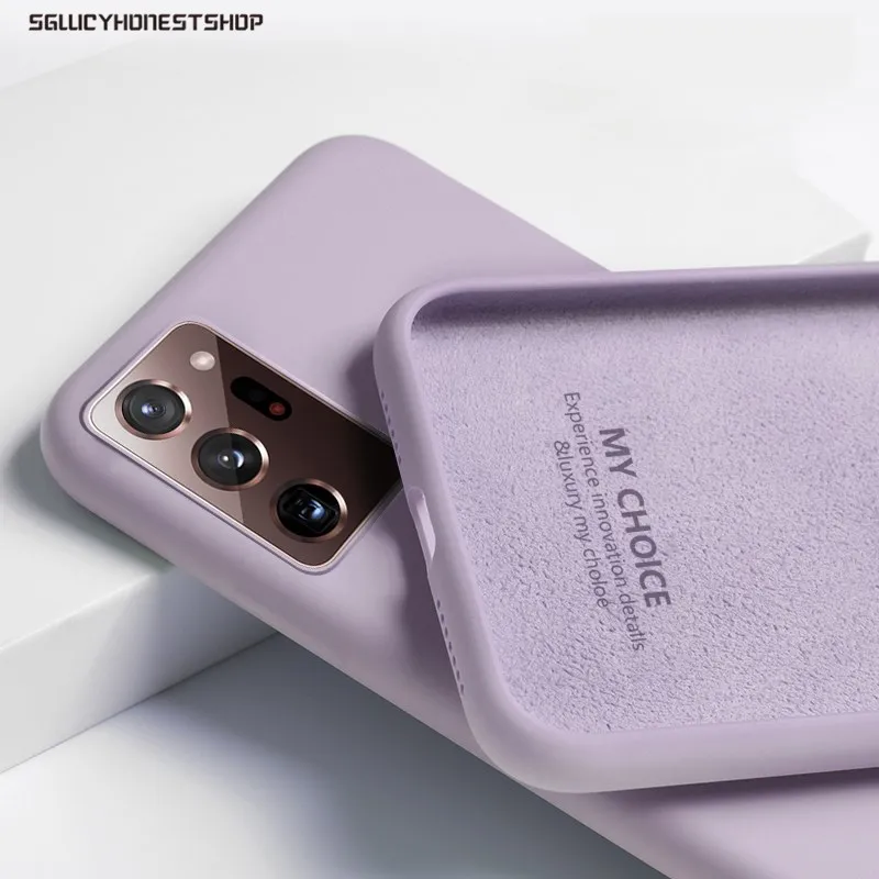 Жидкий силиконовый мягкий чехол для Samsung A20 A30 A40 A50 A70 A51 A71 S8 S9 S10E S20 FE Plus Galaxy Note 20 UItra 8