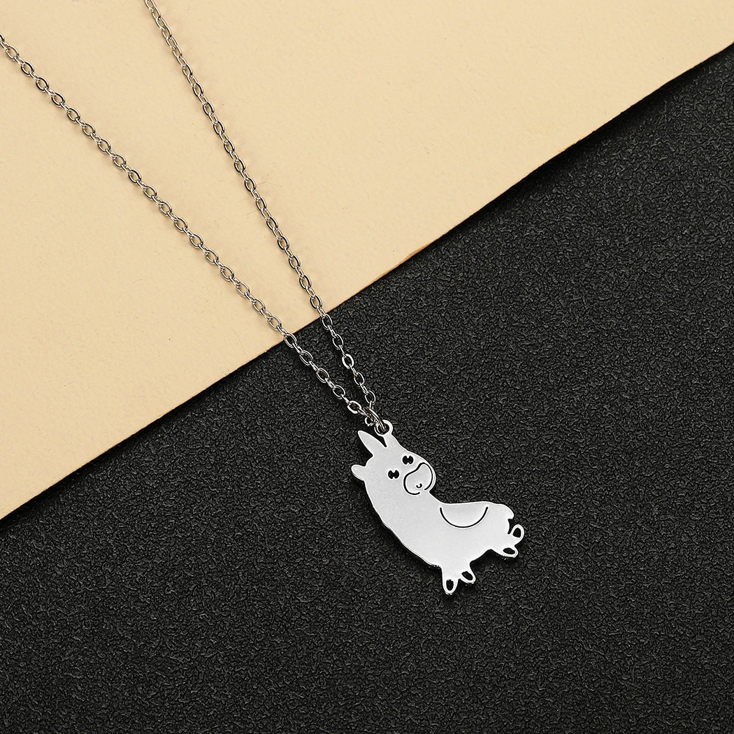 Kinitial Милая Альпака кулон ожерелье модное с лошадью животное и подвески для