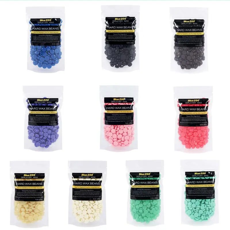 

X7JA 100g Unisex Painless Depilatory Scent Hard Wax Beans Hot Film Beads Waxing Pellets No Strip Face Bikini Body Hair Removal