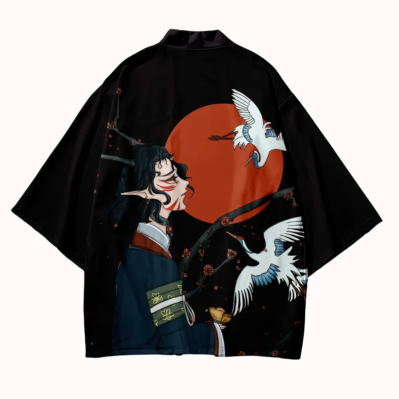 Японское кимоно кардиган мужская рубашка азиатская уличная одежда японский