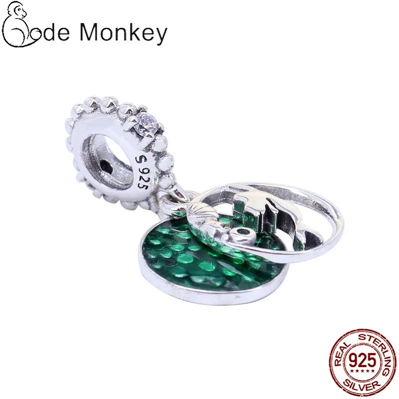 CodeMonkey хит продаж 100% настоящая 925 пробы серебро Русалочка бусины подвески