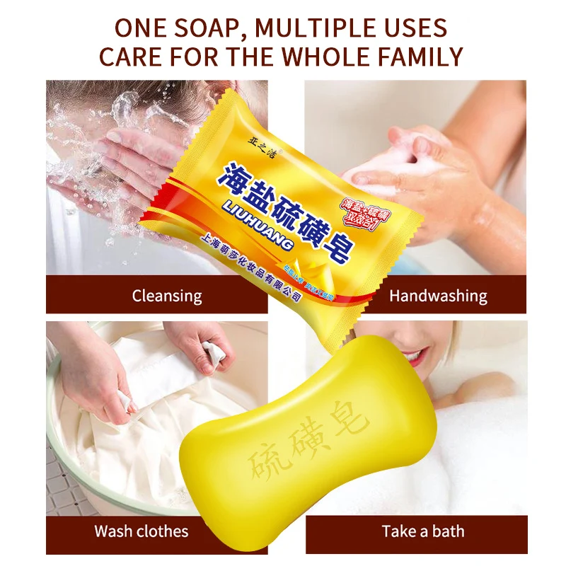 Anti-Acne Sulfur Soap Drug Bactericidal Soap Oil-Control Treatment Lackhead Remover Soap Whitening Cleanser Skin Care Soaps