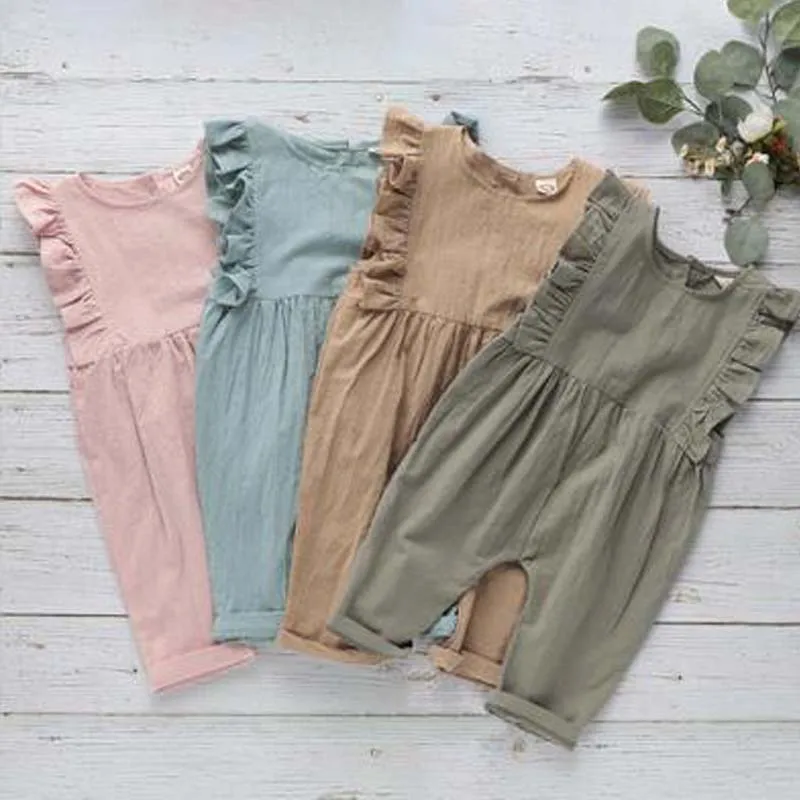 

Новинка 2022, комбинезоны для новорожденных девочек из хлопка и льна, детская одежда без рукавов, комбинезон, детская одежда Smk Navidad Bebe