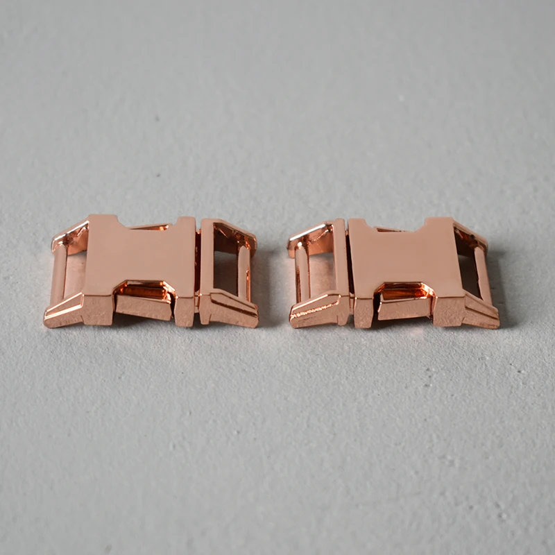 1 pc Rose Golden Сверхмощный покрытием сторонний релиз металлической пряжкой карабин 5/8 дюймов(15 мм) "сделай сам", домашним животным, ошейник для Паракорд рюкзак аксессуары 5 видов цветов - Цвет: 1 pc Rose Golden