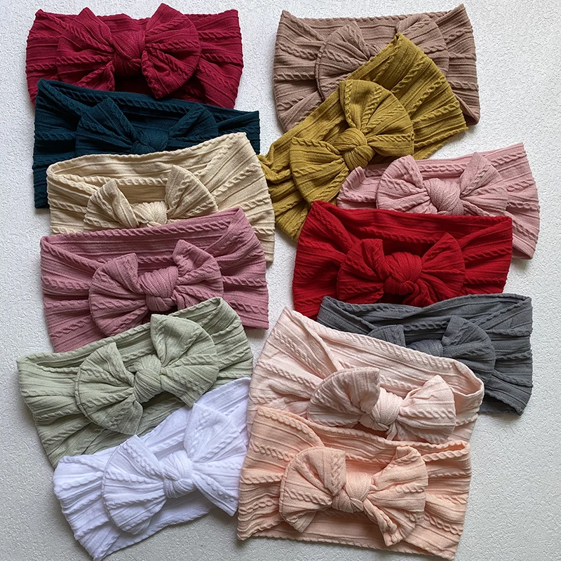 4 шт./компл. Детская повязка на голову банты для девочек тюрбан детские вязаные