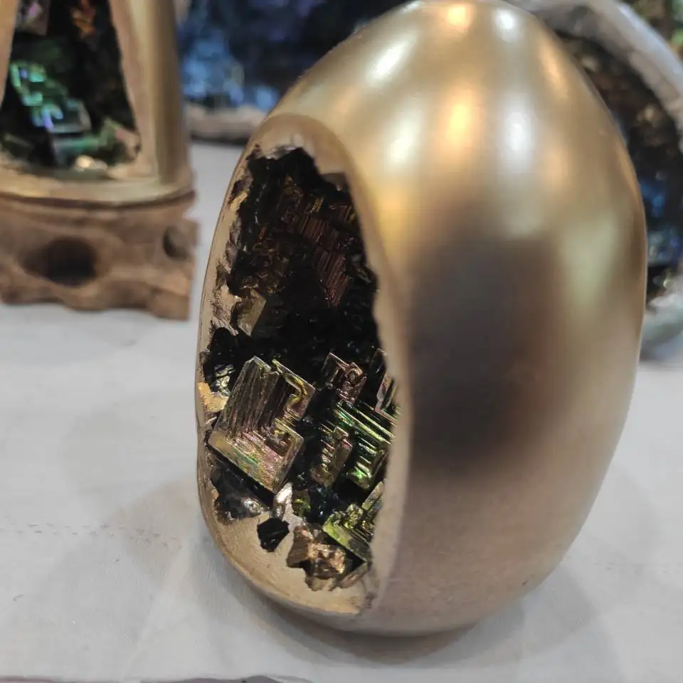 1 шт. натуральные красивые яйца из минерала бимута в качестве украшения мебели |