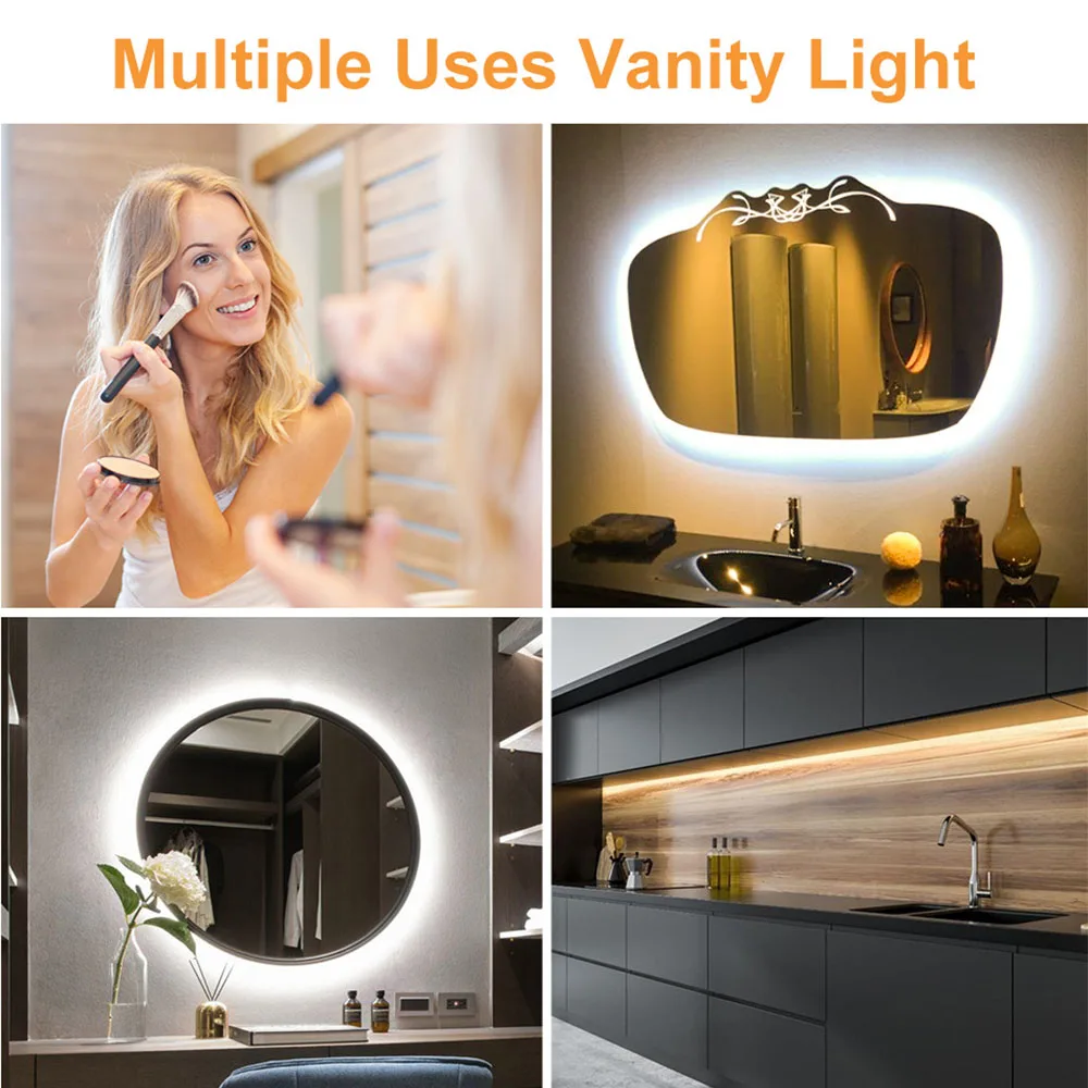 

LED Make Up Mirror Light Hollywood Style Bathroom Dressing Table Lighting USB Vanity Makeup Mirror Lights Dimmable LED Wall Lamp