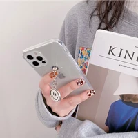 korean rotatable 3d metal smiley phone case for iphone 12 13 pro max 11 6 7 8 plus x xr xs max se for samsung s10 s21 cover capa