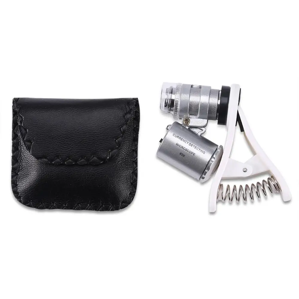 

F60 Tattoo Needle Magnifying Glass 60 Times HD Portable LED Magnifying Lens Microblading Magnifier Tattoo Tools Silver Accessory