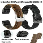 Кожаный ремешок для наручных часов Quick Easyfit для Garmin Fenix 7 7X 7S 6X 6 Pro 5X 5 3HR 945 COROS VERTIX 2 ремешок для браслетов, умные аксессуары