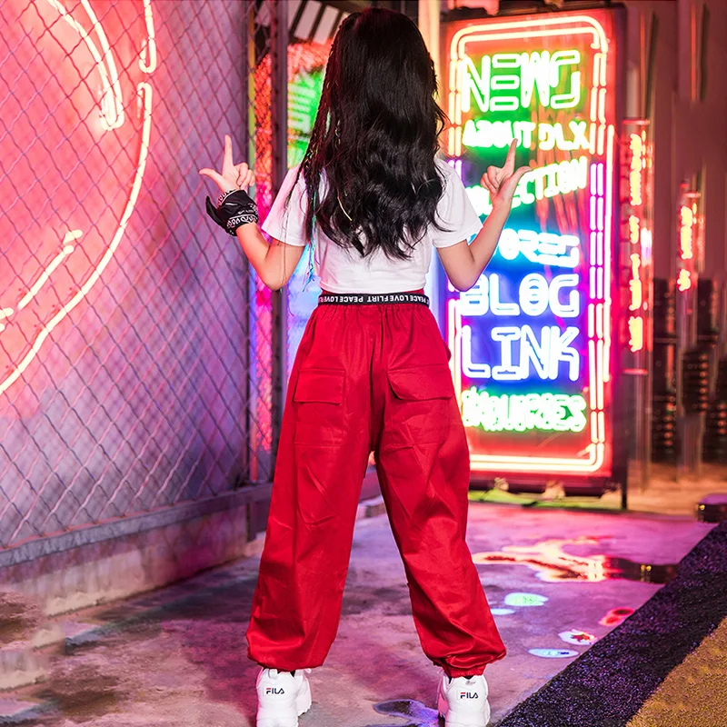 Модный танцевальный костюм для девочек наряд хип хоп и Рейв уличная танцевальная