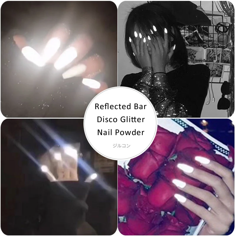 1 коробка светоотражающий порошок для ногтей блестящая пыль светится в темноте