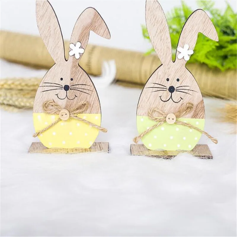Пасхальный кролик деревянное украшение для рабочего стола деревянные поделки