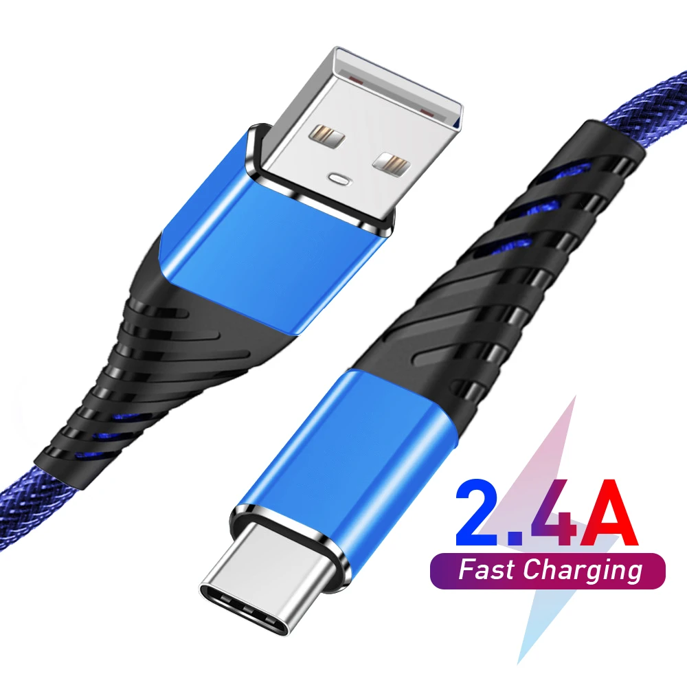 Type C Cable 2.4A USB Cable  Fast Charging Cord for Huawei  Xiaomi  Samsung USB C Phone Charging Wir