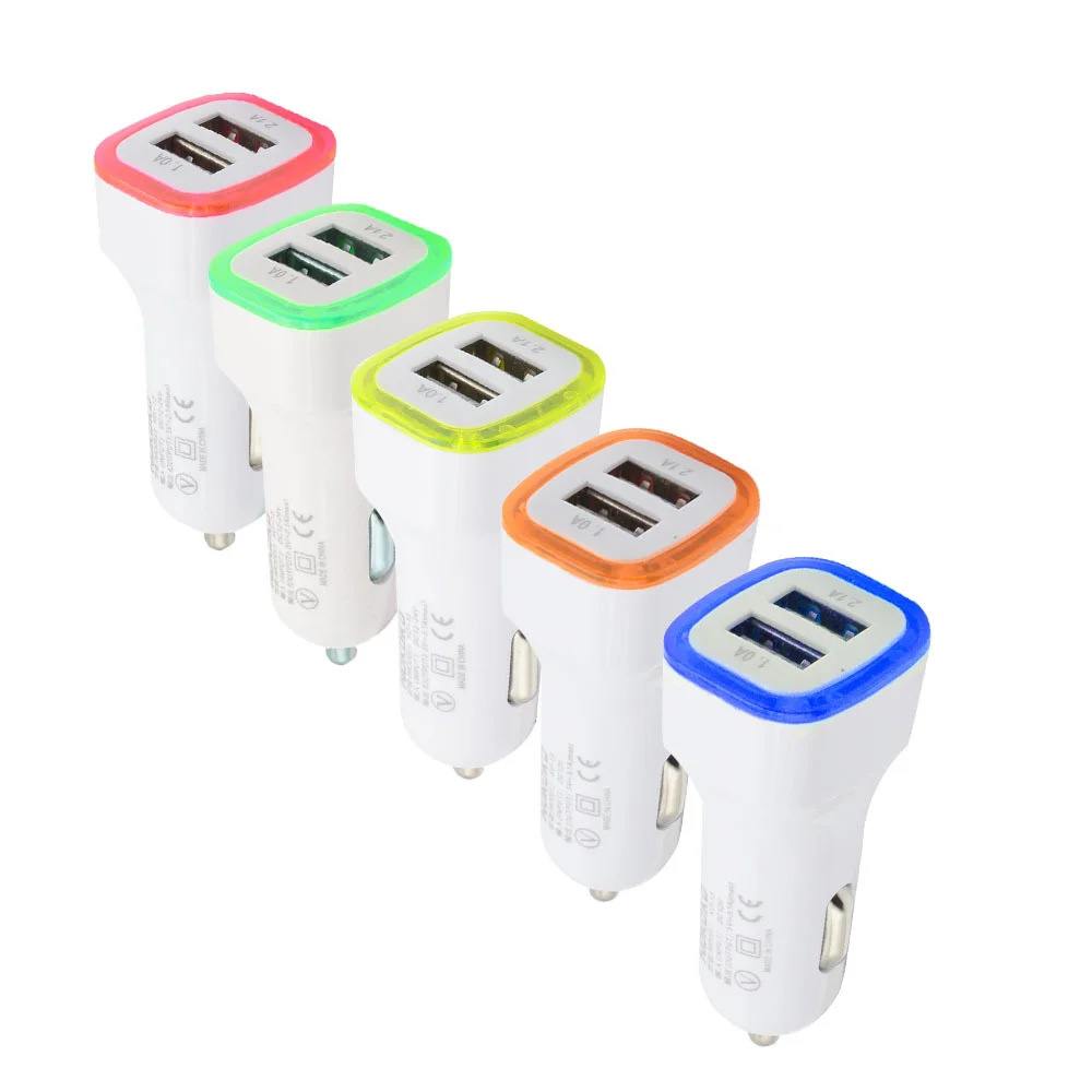 

Led with light dual USB square rocket Car Charger 2.1a luminous multifunctional vehicle charger