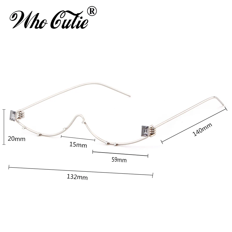 Женская полуоправа без линз в стиле ретро брендовые дизайнерские стразы форме