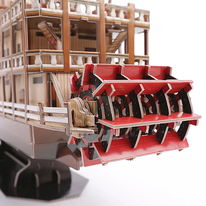

DIY Family Game 3D Stereoscopic 18th Century Mississippi River Steam Boat Model Puzzle Toy for Children's Gifts