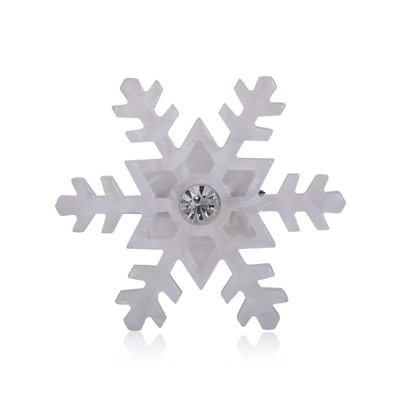 Snow Funmor, брошь на Рождество, снег, акриловый корсаж для женщин, девочек, Новогоднее украшение, Аксессуары для праздника, вечеринки, украшения, подарки - Окраска металла: Snow