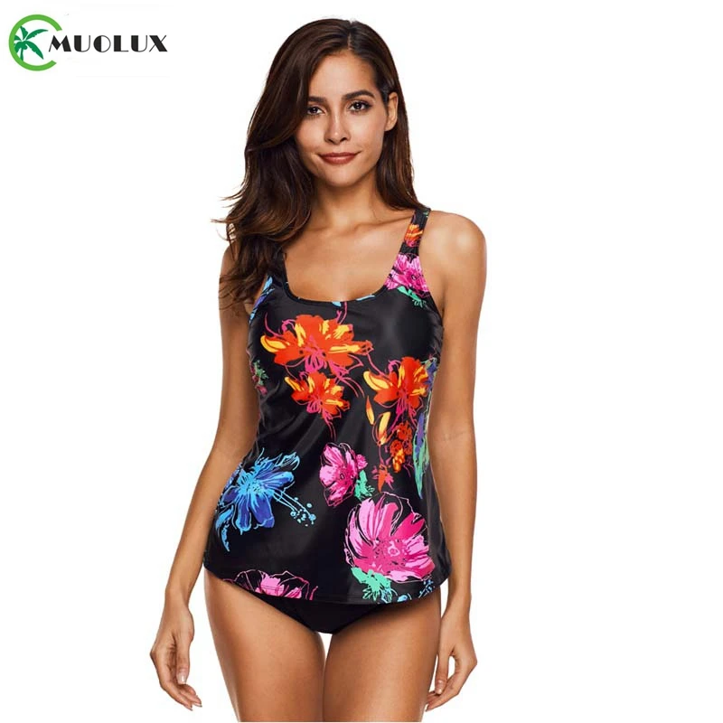 Бикини 2019 две детали с принтом Купальник танкини купальные костюмы женские