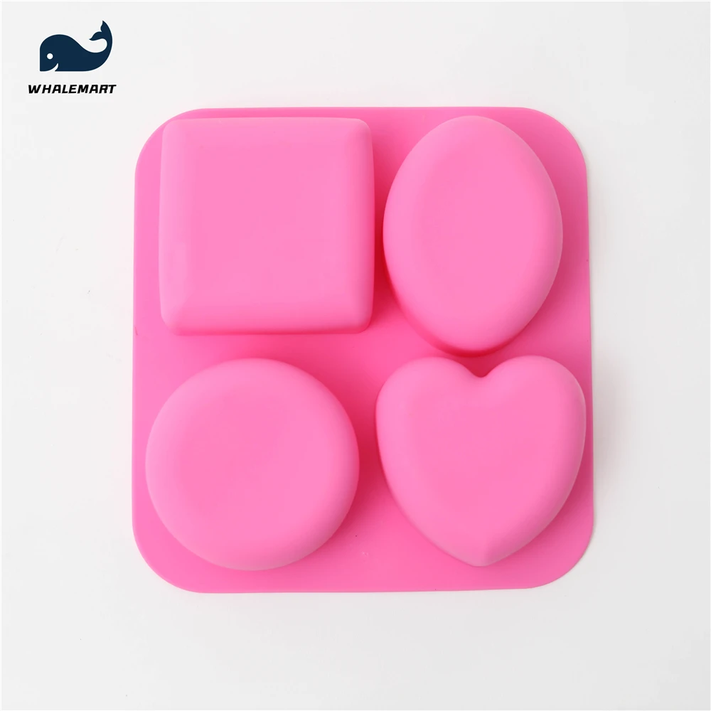 Силиконовые формы для мыла 4 отверстия овальные в форме сердца мыльной смолы
