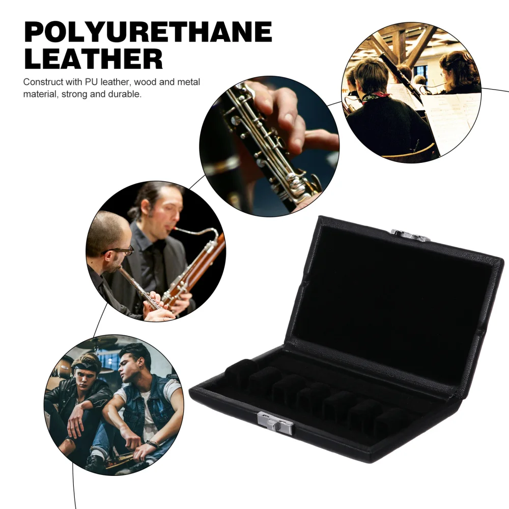 

Bassoon Reed Case PU Leather 6 Slots Metal Lock Buckle Bassoon Reed Container