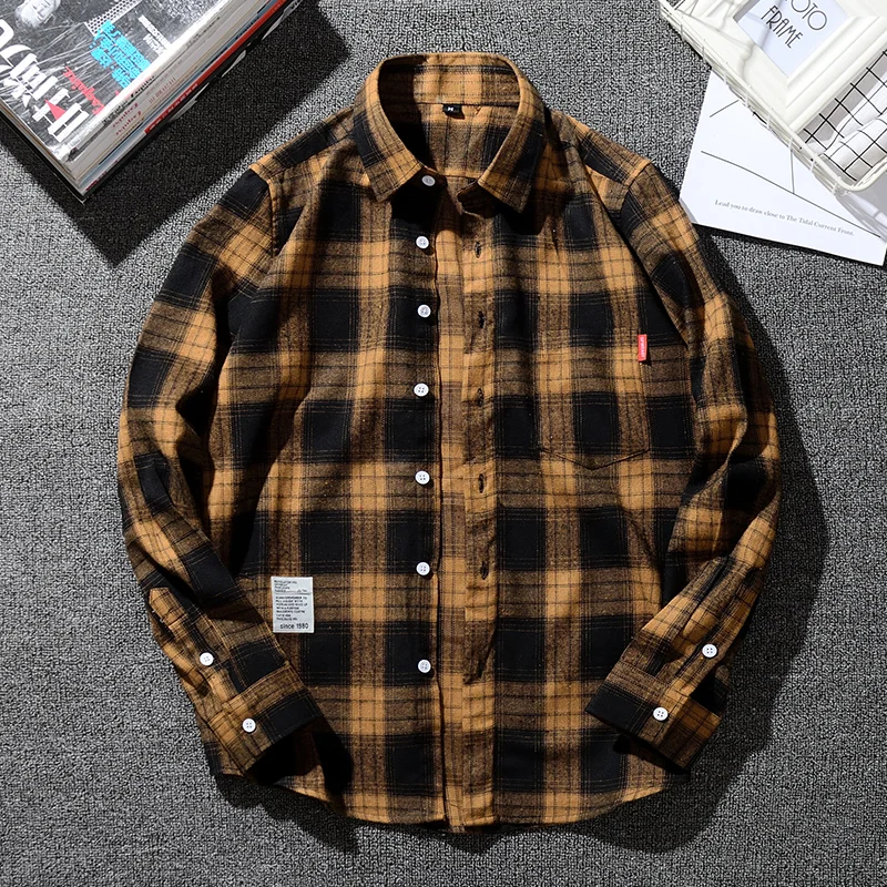 Мужская клетчатая рубашка 10xl 9xl 8XL с длинным рукавом приталенный крой размера