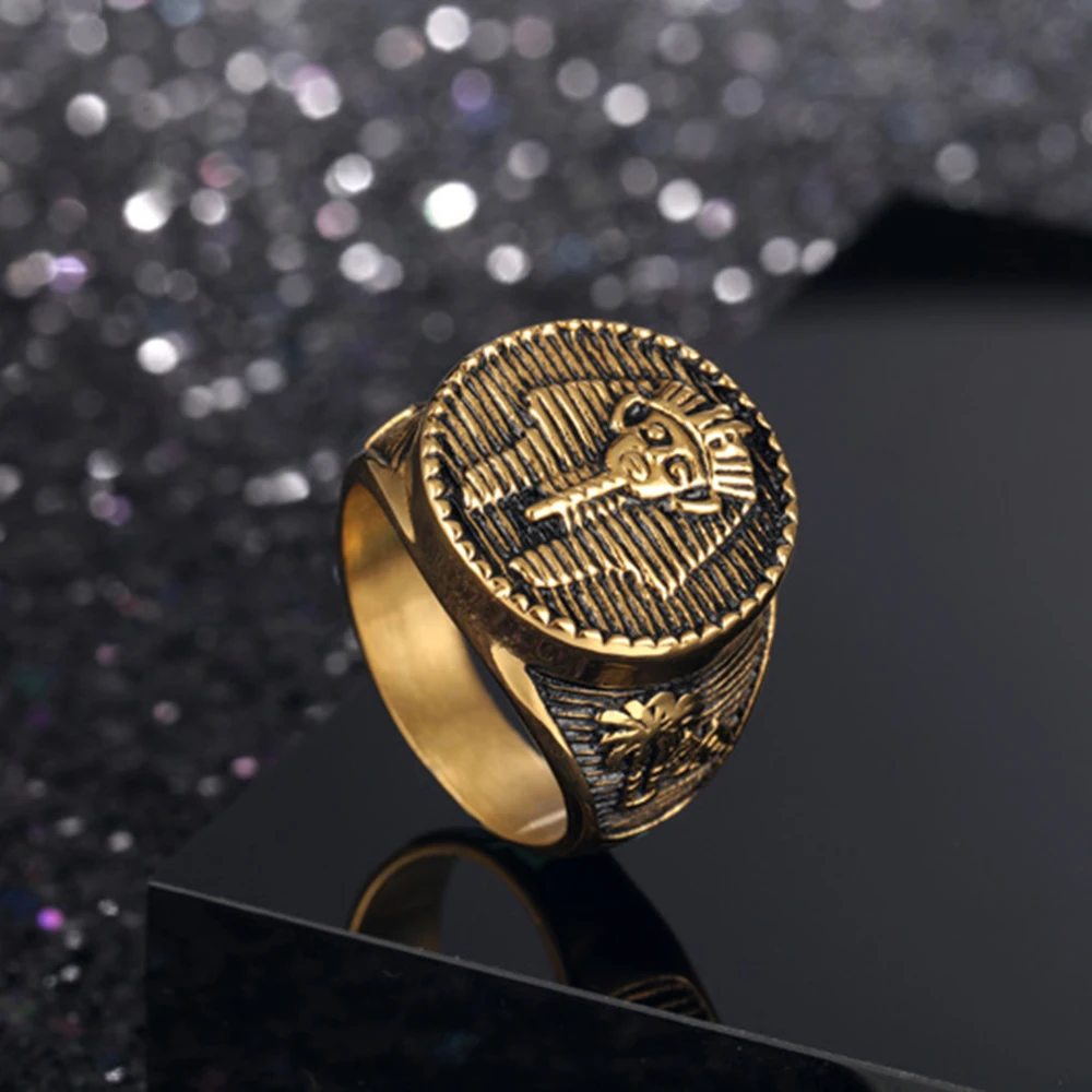 Кольцо из нержавеющей стали египетского стандарта Золотое кольцо в виде