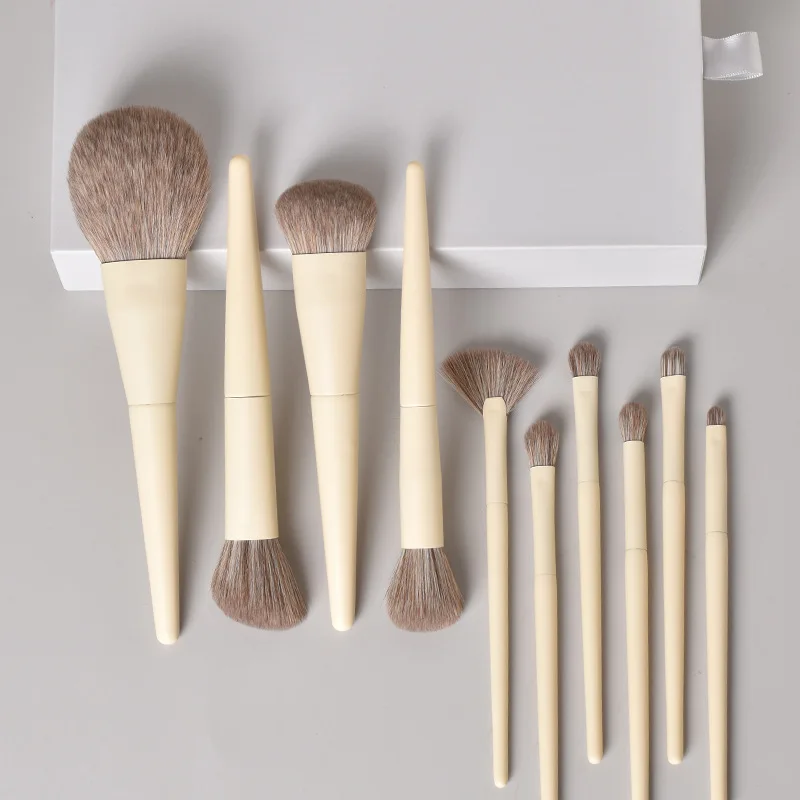 

10pcs Makeup Brushes Full Set Soft Fiber Bristles Professional Loose Powder Foundation Blush Beauty Brush Tools