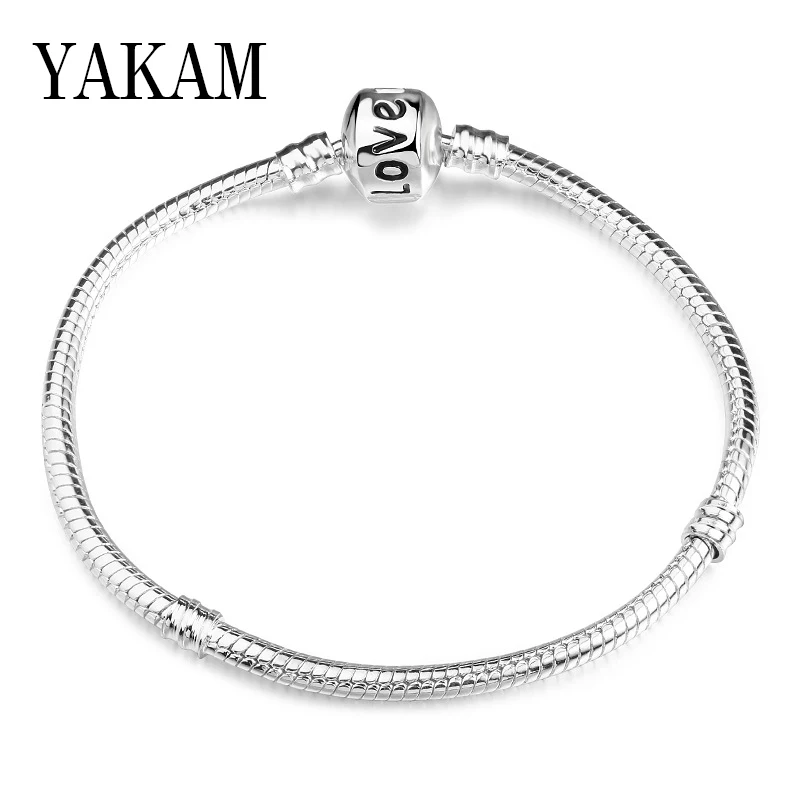 Подходит для оригинала Pandora Pulseira, очаровательный браслет, черное сердце, эмаль, золото, прозрачный CZ бисер, змеиная основа, цепочка для женщин, ювелирное изделие, сделай сам, подарок