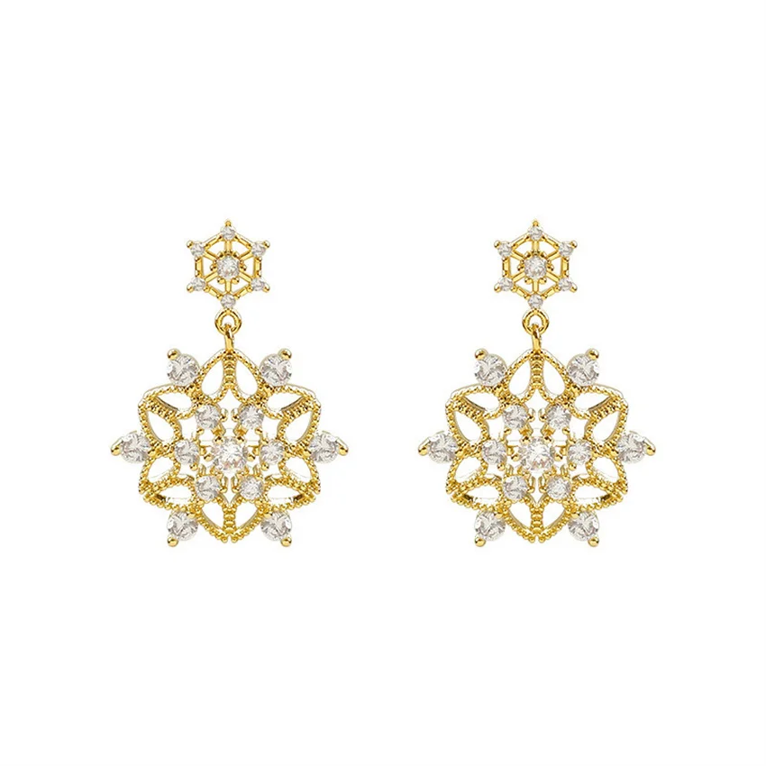 Женские серьги в виде лепестков с бриллиантами ярко-красные сережки европейском