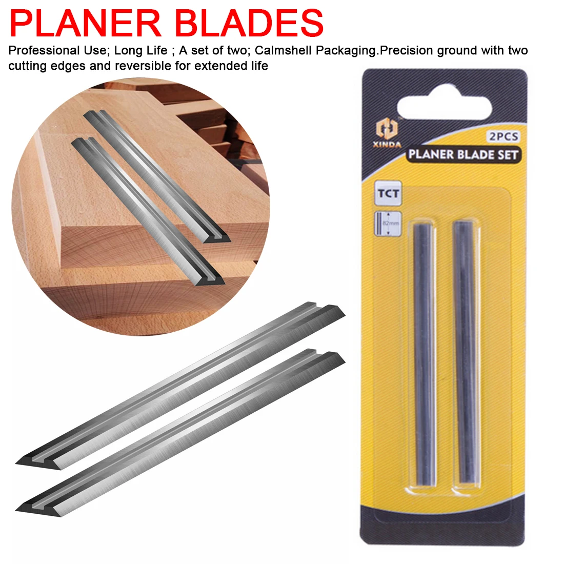 

82mm HSS Planer Blade 82x5.5x1.2mm Reversible Wood Planer Knife for Woodworking Machinery Parts
