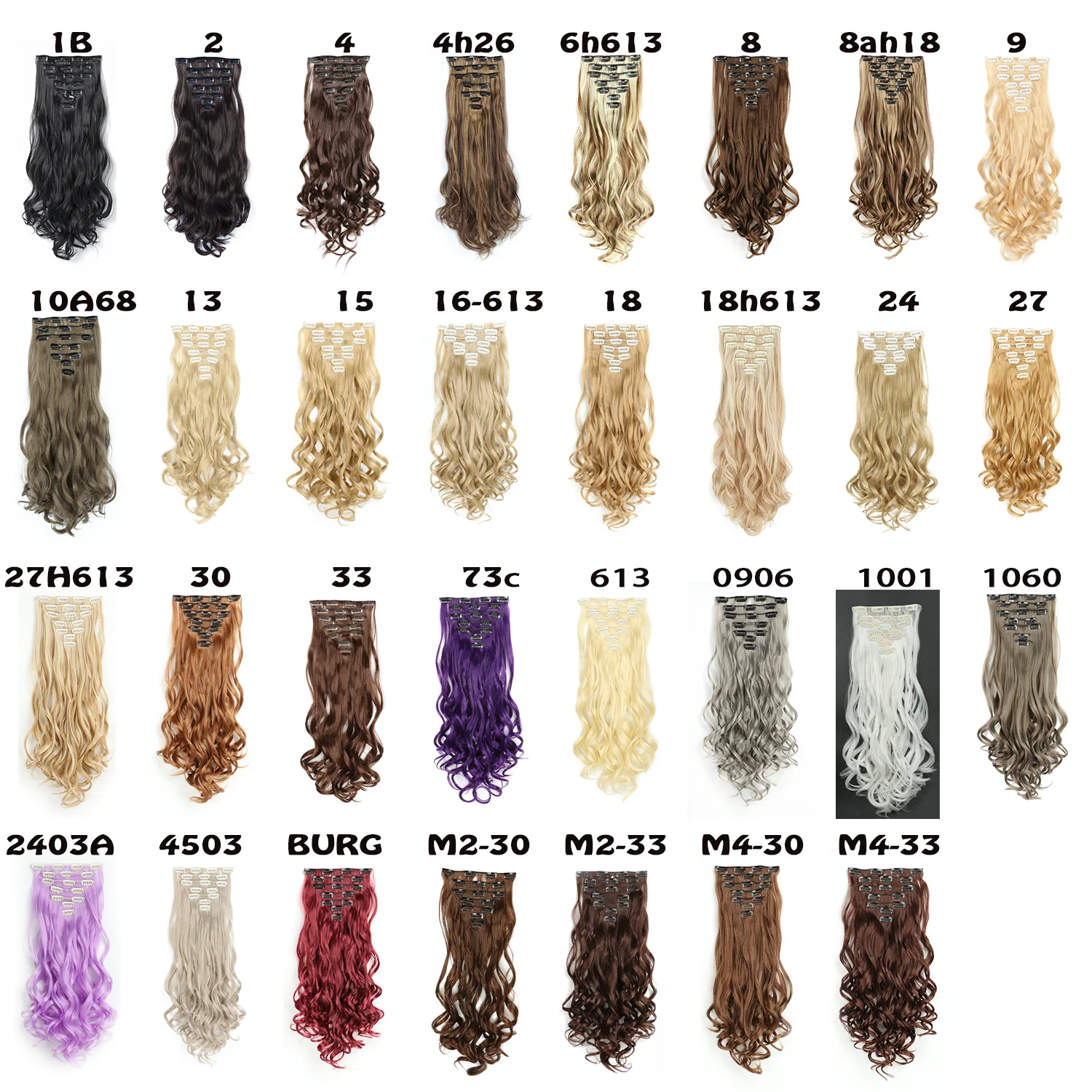 Синтетические зажимы для волос 16 зажимов длинные прямые волосы наращивания