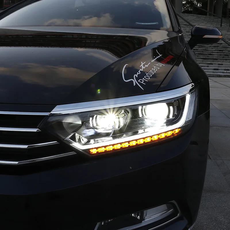 Автомобильный Стайлинг для VW Passat B8 светодиодный ные фары 2017-2018 Magotan DRL Hid передняя