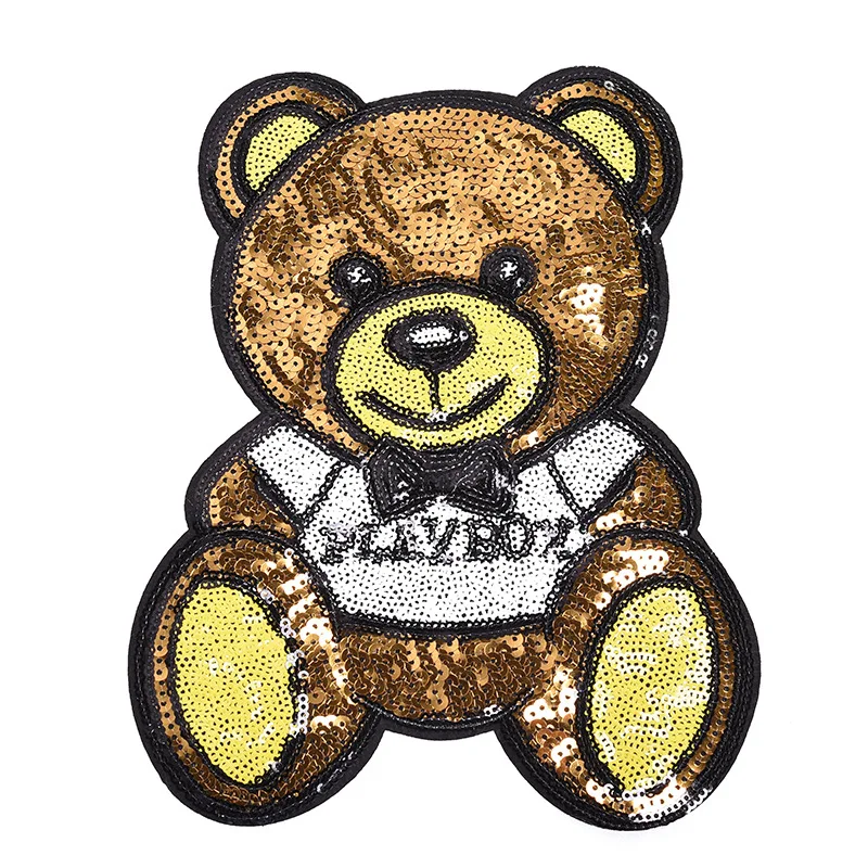 

Новые нашивки с медвежонком, двусторонние нашивки, меняющие цвет, Пришивные нашивки для одежды «сделай сам», нашивка для аппликация на сумк...