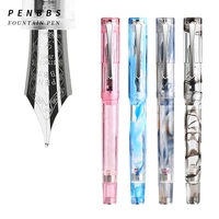 penbbs 487 fountain pen resin colorful magnetic ink piston art calligraphy practice celluloid lucency demonstration gift box
